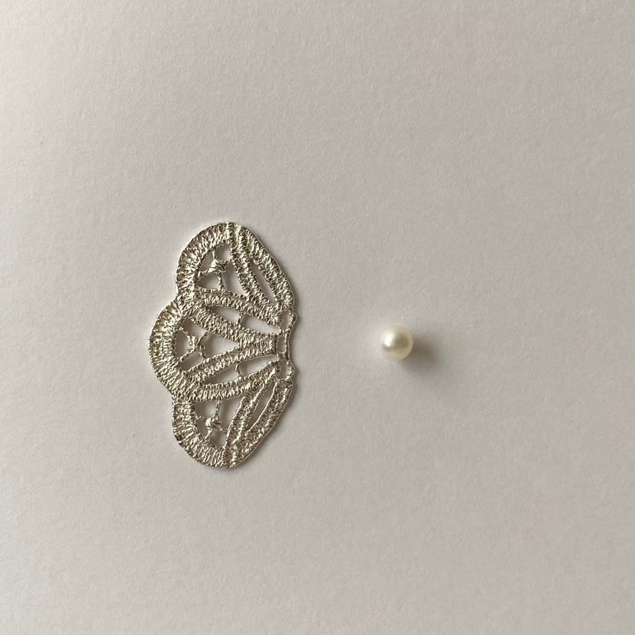 lace deco pierce (silver)---267