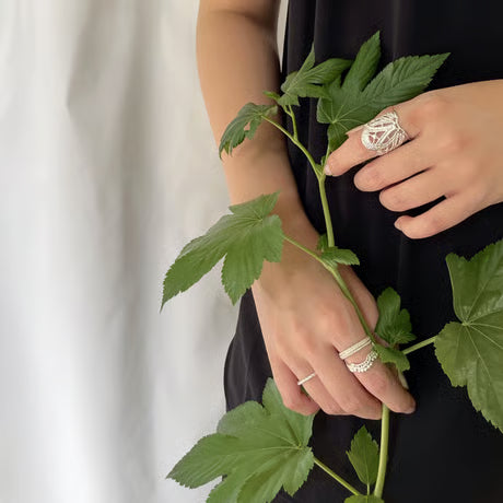 lace deco ring (silver)---268