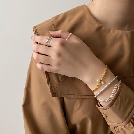 lace straight bangle (gold)---238