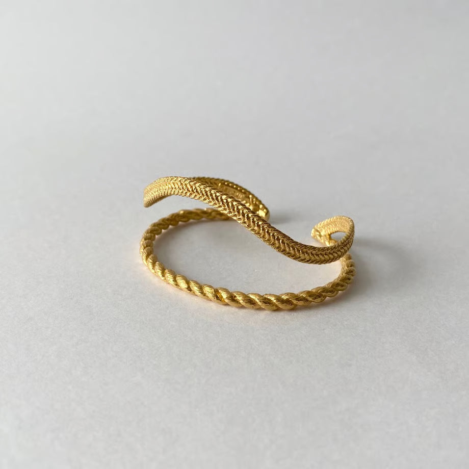 lace braid double bangle (gold)---320
