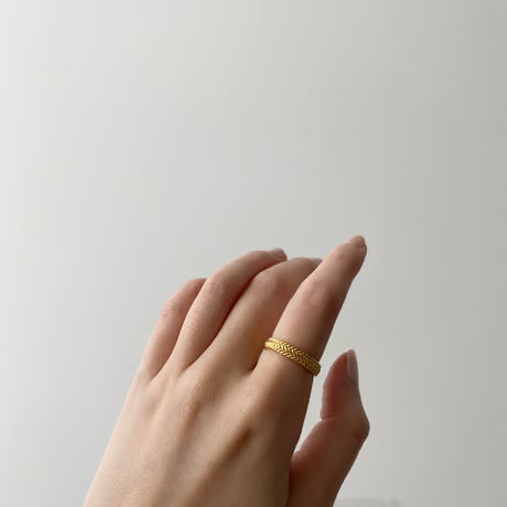 lace braid ring (gold)---300