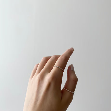 lace braid thin ring /set(silver)---302