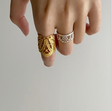 lace deco ring (gold)---268