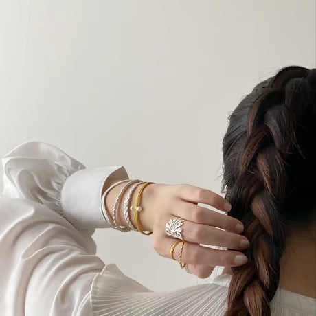 stitch double ring (gold)---333