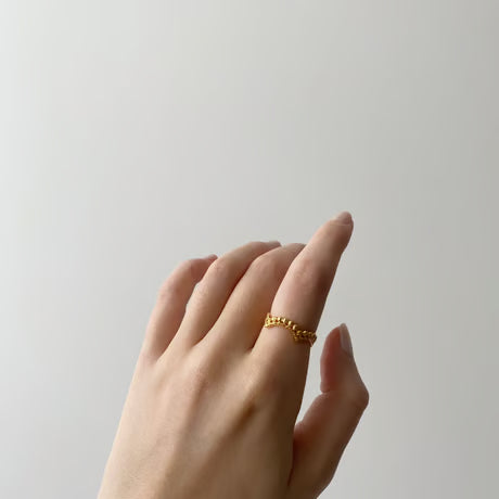 lace small dot ring (gold)---245