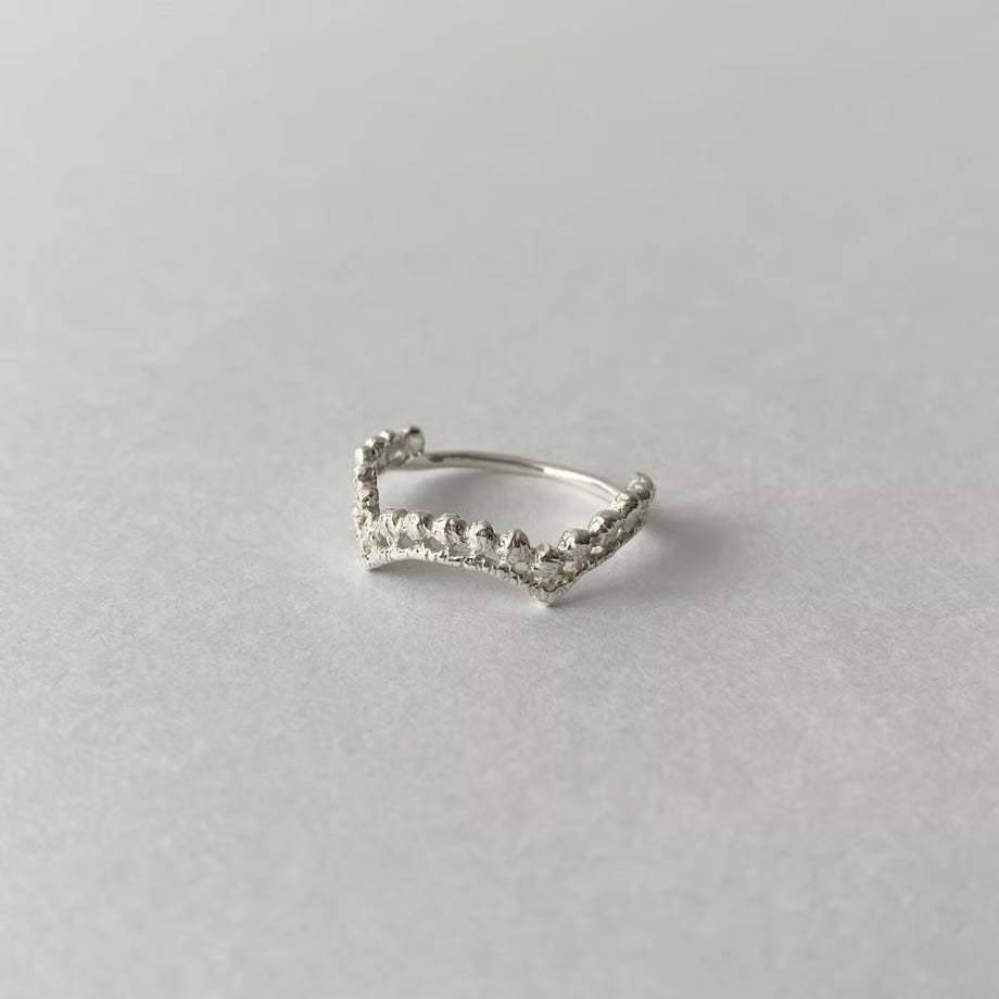 lace small dot ring (silver)---245