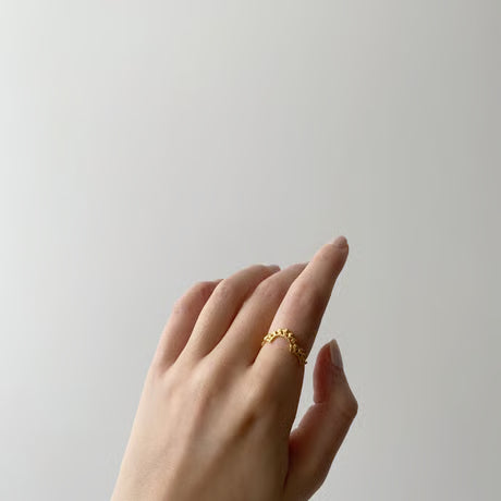 lace small dot ring (gold)---246