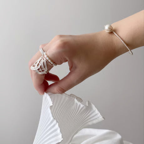 lace deco ring (silver)---268