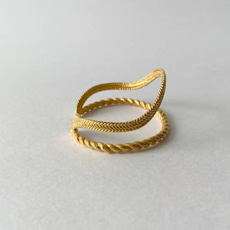 lace braid double bangle (gold)---320