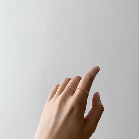 lace braid thin ring /set(silver)---302