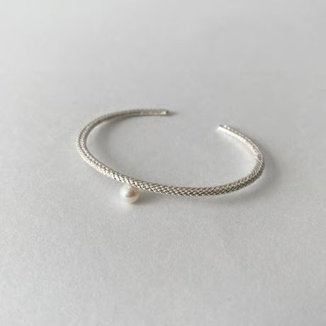 lace braid bangle (silver)---157