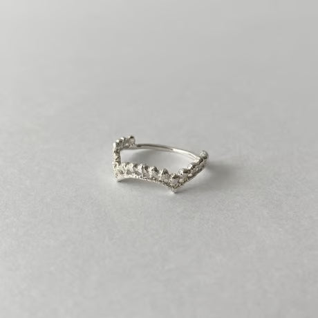 lace small dot ring (silver)---245
