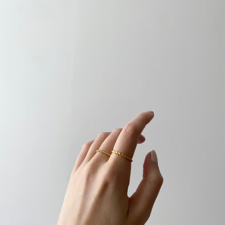 lace braid thin ring /set (gold)---302