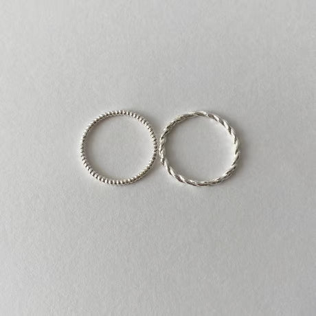lace braid thin ring /set(silver)---302