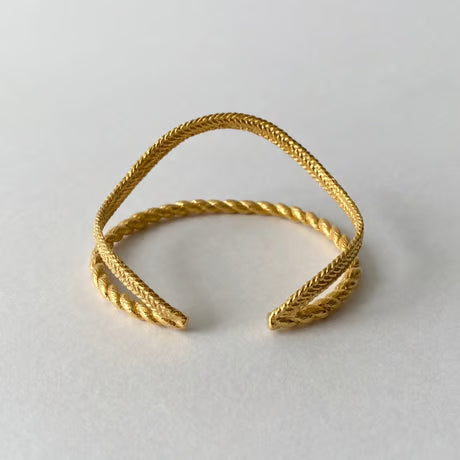 lace braid double bangle (gold)---320