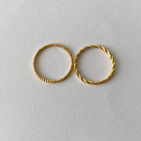 lace braid thin ring /set (gold)---302
