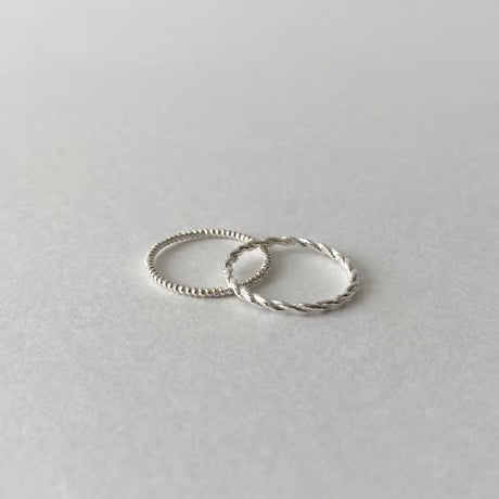 lace braid thin ring /set(silver)---302