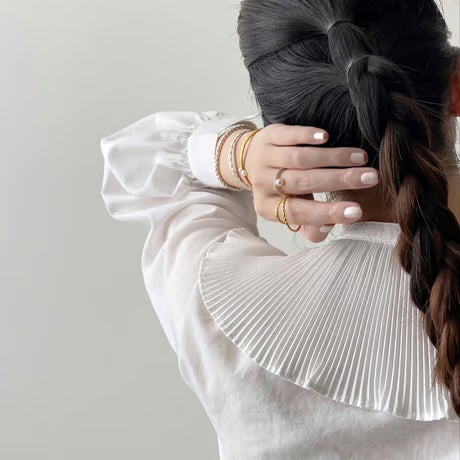 stitch circle ring / pearl (silver)---332