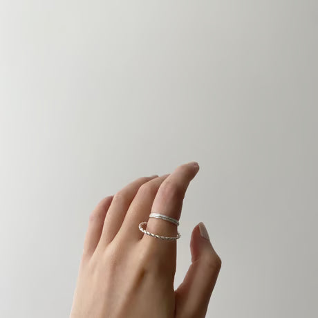 stitch double ring (silver)---333