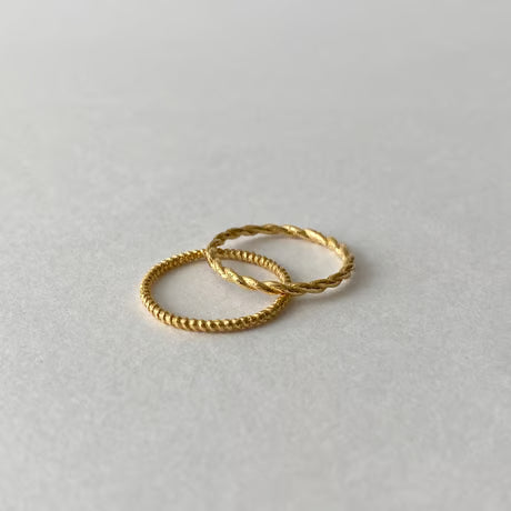 lace braid thin ring /set (gold)---302