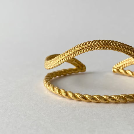 lace braid double bangle (gold)---320