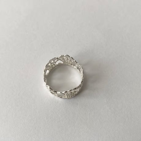 lace fountain ring(S)(silver)---262