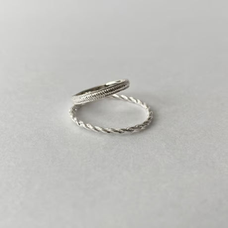 stitch double ring (silver)---333