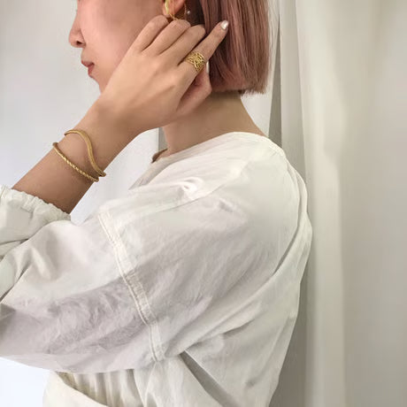 lace braid double bangle (gold)---320