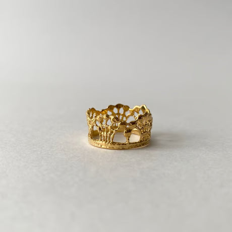 lace fountain ring(S)(gold)---262