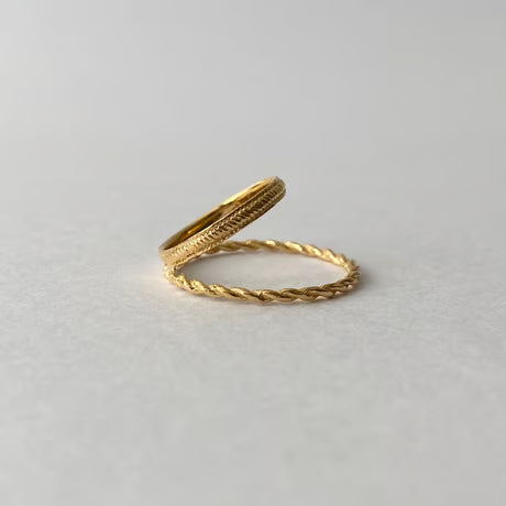 stitch double ring (gold)---333