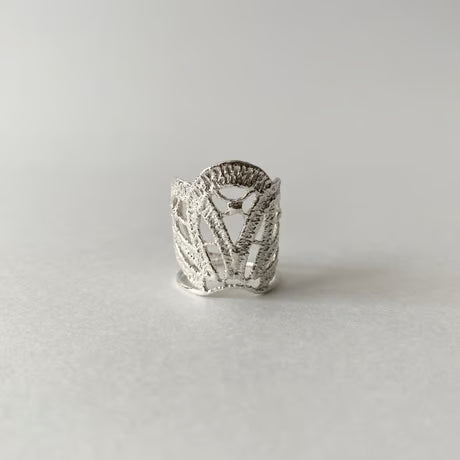 lace deco ring (silver)---268