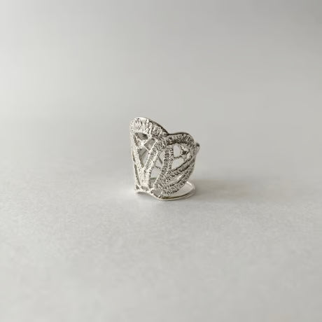 lace deco ring (silver)---268