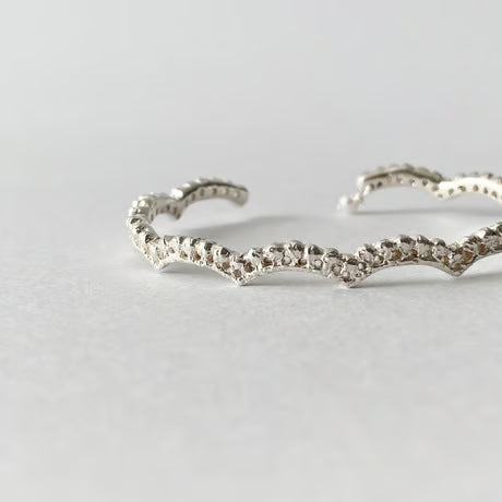 lace small wave bangle (silver)---191