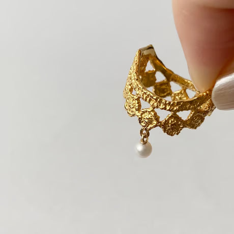 lace dot ring (gold)---003