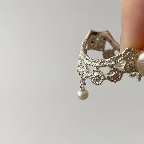 lace dot ring (silver)---003