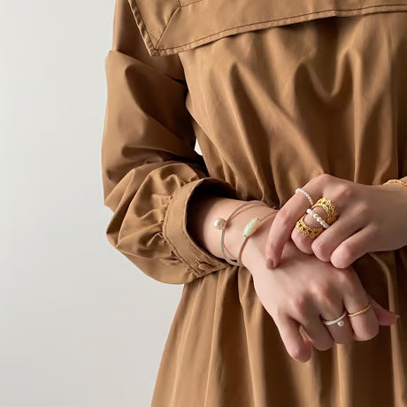 lace double dot ring (gold)---004