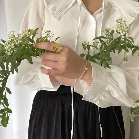 lace peacock ring (gold)---102