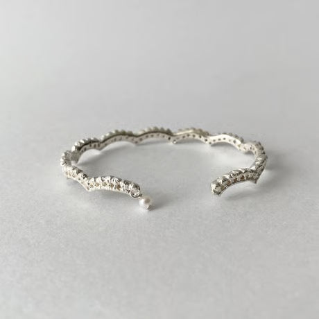 lace small wave bangle (silver)---191