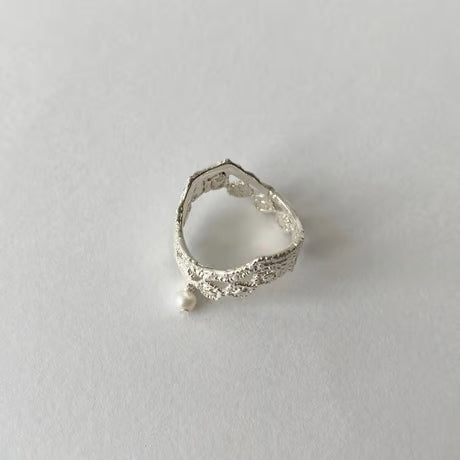 lace dot ring (silver)---003