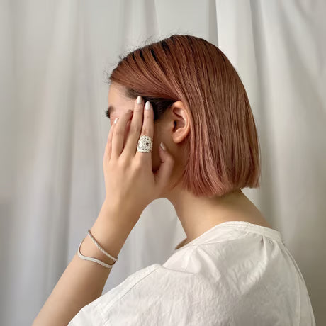 lace peacock ring (silver)---102