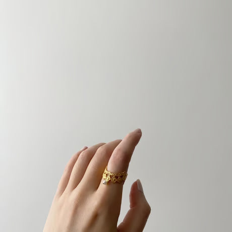 lace dot ring (gold)---003