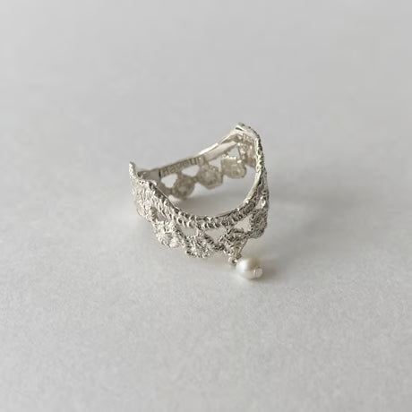 lace dot ring (silver)---003
