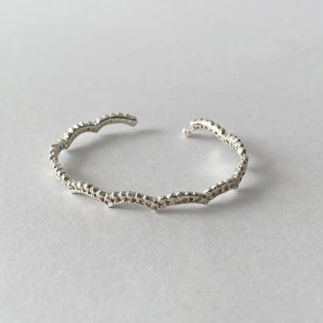 lace small wave bangle (silver)---191