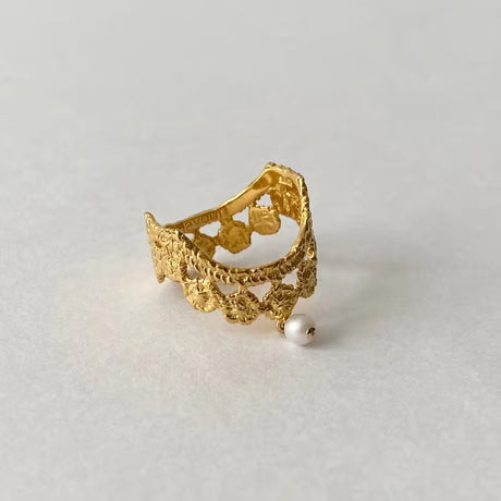 lace dot ring (gold)---003