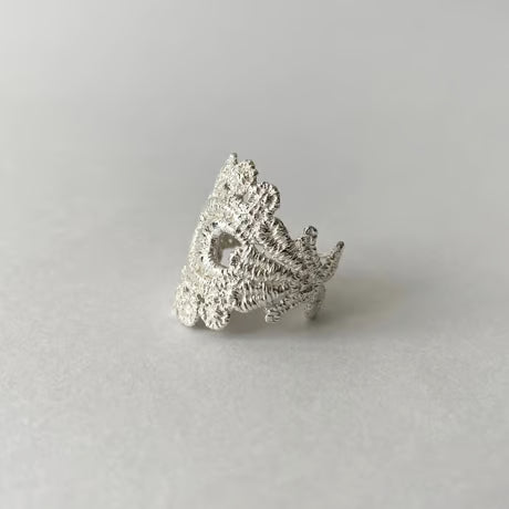 lace peacock ring (silver)---102