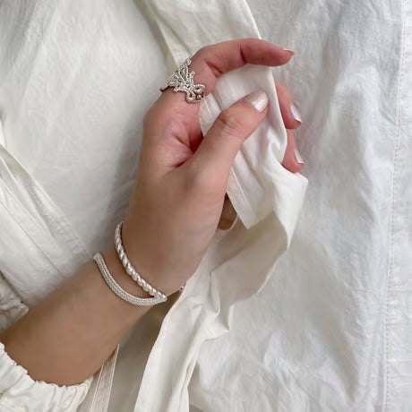 lace peacock ring (silver)---102