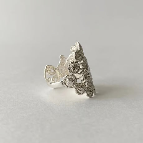 lace peacock ring (silver)---102