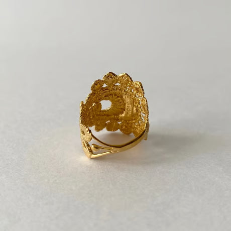 lace peacock ring (gold)---102