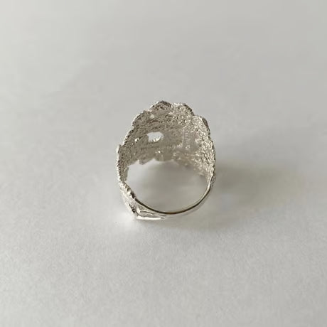 lace peacock ring (silver)---102