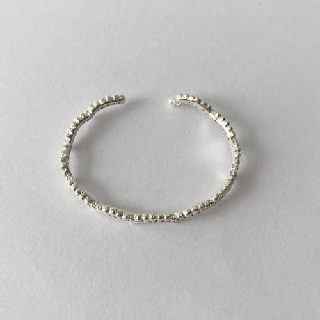 lace small wave bangle (silver)---191
